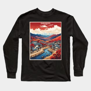 Darangee Village South Korea Starry Night South Korea Travel Tourism Retro Vintage Long Sleeve T-Shirt